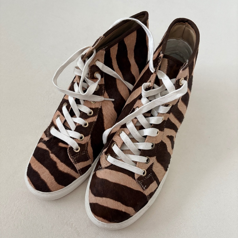 Ann Taylor Calf Hair Zebra Print Sneakers